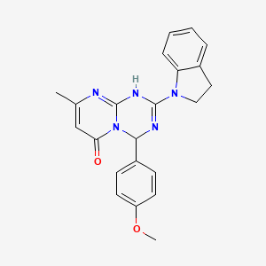 2-(2,3-dihydro-1H-indol-1-yl)-4-(4-methoxyphenyl)-8-methyl-1,4-dihydro-6H-pyrimido[1,2-a][1,3,5]triazin-6-one