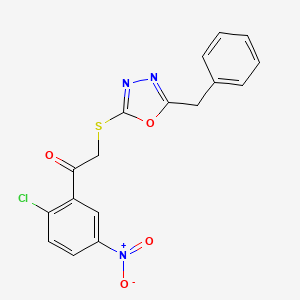 2-[(5-Benzyl-1,3,4-oxadiazol-2-yl)sulfanyl]-1-(2-chloro-5-nitrophenyl)ethanone