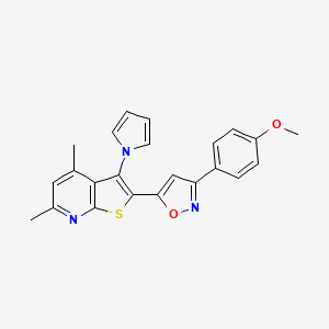 2-[3-(4-methoxyphenyl)-1,2-oxazol-5-yl]-4,6-dimethyl-3-(1H-pyrrol-1-yl)thieno[2,3-b]pyridine