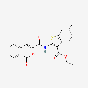 ethyl 6-ethyl-2-{[(1-oxo-1H-isochromen-3-yl)carbonyl]amino}-4,5,6,7-tetrahydro-1-benzothiophene-3-carboxylate