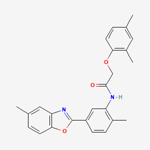 2-(2,4-dimethylphenoxy)-N-[2-methyl-5-(5-methyl-1,3-benzoxazol-2-yl)phenyl]acetamide