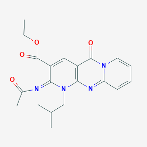 ethyl 6-acetylimino-7-(2-methylpropyl)-2-oxo-1,7,9-triazatricyclo[8.4.0.03,8]tetradeca-3(8),4,9,11,13-pentaene-5-carboxylate