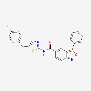 molecular formula C24H16FN3O2S B11462108 N-[5-(4-fluorobenzyl)-1,3-thiazol-2-yl]-3-phenyl-2,1-benzoxazole-5-carboxamide 