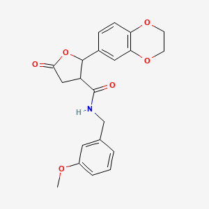 2-(2,3-dihydro-1,4-benzodioxin-6-yl)-N-(3-methoxybenzyl)-5-oxotetrahydrofuran-3-carboxamide