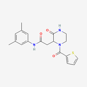 N-(3,5-dimethylphenyl)-2-[3-oxo-1-(thiophen-2-ylcarbonyl)piperazin-2-yl]acetamide