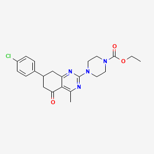 Ethyl 4-[7-(4-chlorophenyl)-4-methyl-5-oxo-5,6,7,8-tetrahydroquinazolin-2-yl]piperazine-1-carboxylate