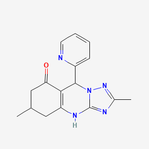 2,6-dimethyl-9-(pyridin-2-yl)-5,6,7,9-tetrahydro[1,2,4]triazolo[5,1-b]quinazolin-8(4H)-one