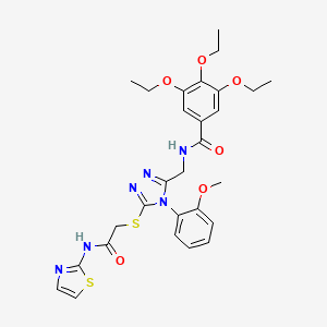 3,4,5-Triethoxy-N-{[4-(2-methoxyphenyl)-5-({[(1,3-thiazol-2-YL)carbamoyl]methyl}sulfanyl)-4H-1,2,4-triazol-3-YL]methyl}benzamide