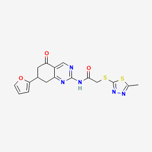 N-[7-(furan-2-yl)-5-oxo-5,6,7,8-tetrahydroquinazolin-2-yl]-2-[(5-methyl-1,3,4-thiadiazol-2-yl)sulfanyl]acetamide