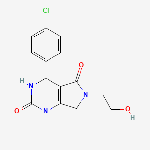 molecular formula C15H16ClN3O3 B11462250 4-(4-Chlorophenyl)-6-(2-hydroxyethyl)-1-methyl-3H,4H,7H-pyrrolo[3,4-d]pyrimidine-2,5-dione 