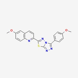 6-Methoxy-2-[3-(4-methoxyphenyl)[1,2,4]triazolo[3,4-b][1,3,4]thiadiazol-6-yl]quinoline