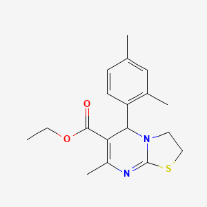 molecular formula C18H22N2O2S B11462259 Ethyl 5-(2,4-dimethylphenyl)-7-methyl-2H,3H,5H-[1,3]thiazolo[3,2-a]pyrimidine-6-carboxylate 