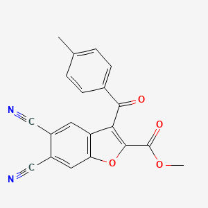 Methyl 5,6-dicyano-3-[(4-methylphenyl)carbonyl]-1-benzofuran-2-carboxylate