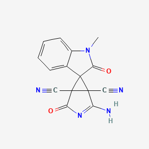 2-Imino-1'-methyl-2',4-dioxo-3-azaspiro[bicyclo[3.1.0]hexane-6,3'-indole]-1,5-dicarbonitrile