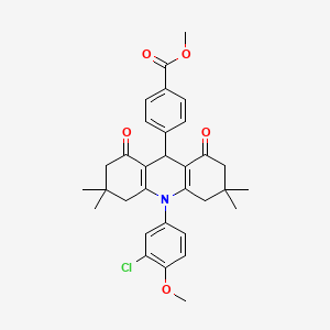 Methyl 4-[10-(3-chloro-4-methoxyphenyl)-3,3,6,6-tetramethyl-1,8-dioxo-1,2,3,4,5,6,7,8,9,10-decahydroacridin-9-yl]benzoate