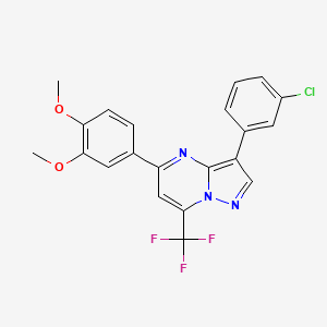 3-(3-Chlorophenyl)-5-(3,4-dimethoxyphenyl)-7-(trifluoromethyl)pyrazolo[1,5-a]pyrimidine