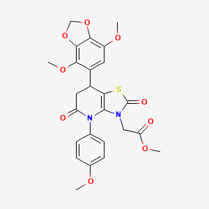 methyl [7-(4,7-dimethoxy-1,3-benzodioxol-5-yl)-4-(4-methoxyphenyl)-2,5-dioxo-4,5,6,7-tetrahydro[1,3]thiazolo[4,5-b]pyridin-3(2H)-yl]acetate