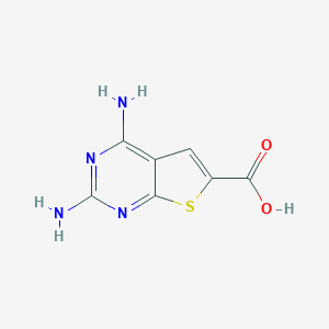 molecular formula C7H6N4O2S B114623 2,4-二氨基噻吩并[2,3-d]嘧啶-6-羧酸 CAS No. 155087-28-8