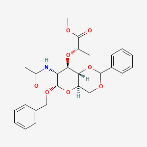 molecular formula C₂₆H₃₁NO₈ B1146232 Benzyl N-Acetyl-4,6-O-benzylidene-alpha-isomuramic Acid Methyl Ester CAS No. 104371-52-0