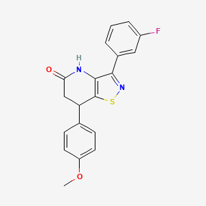 molecular formula C19H15FN2O2S B11462326 3-(3-fluorophenyl)-7-(4-methoxyphenyl)-6,7-dihydro[1,2]thiazolo[4,5-b]pyridin-5(4H)-one 