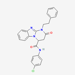 N-(4-chlorophenyl)-2-oxo-1-(2-phenylethyl)-1,2,3,4-tetrahydropyrimido[1,2-a]benzimidazole-4-carboxamide