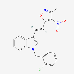 1-(2-chlorobenzyl)-3-[(E)-2-(3-methyl-4-nitro-1,2-oxazol-5-yl)ethenyl]-1H-indole