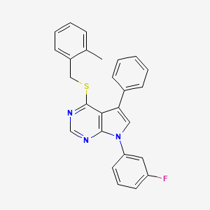 7-(3-fluorophenyl)-4-[(2-methylbenzyl)sulfanyl]-5-phenyl-7H-pyrrolo[2,3-d]pyrimidine