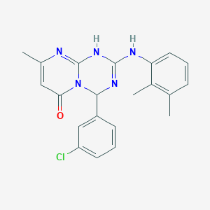 molecular formula C21H20ClN5O B11462383 4-(3-chlorophenyl)-2-[(2,3-dimethylphenyl)amino]-8-methyl-1,4-dihydro-6H-pyrimido[1,2-a][1,3,5]triazin-6-one 