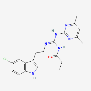 N-[(E)-{[2-(5-Chloro-1H-indol-3-YL)ethyl]amino}[(4,6-dimethylpyrimidin-2-YL)amino]methylidene]propanamide