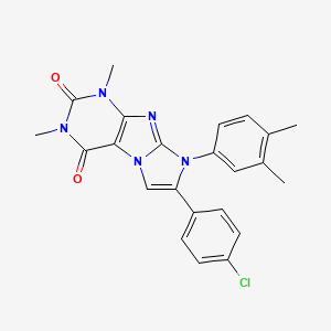 7-(4-chlorophenyl)-8-(3,4-dimethylphenyl)-1,3-dimethyl-1H-imidazo[2,1-f]purine-2,4(3H,8H)-dione