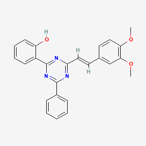 2-{4-[(E)-2-(3,4-dimethoxyphenyl)ethenyl]-6-phenyl-1,3,5-triazin-2-yl}phenol