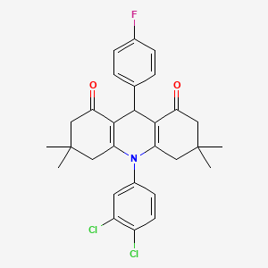 10-(3,4-dichlorophenyl)-9-(4-fluorophenyl)-3,3,6,6-tetramethyl-3,4,6,7,9,10-hexahydroacridine-1,8(2H,5H)-dione