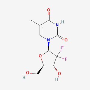 molecular formula C₁₀H₁₂F₂N₂O₅ B1146245 1-[(2R,4R,5R)-3,3-二氟-4-羟基-5-(羟甲基)氧杂环己烷-2-基]-5-甲基嘧啶-2,4-二酮 CAS No. 95058-80-3