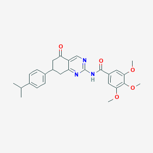 3,4,5-trimethoxy-N-{5-oxo-7-[4-(propan-2-yl)phenyl]-5,6,7,8-tetrahydroquinazolin-2-yl}benzamide