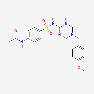 N-(4-{[5-(4-methoxybenzyl)-1,4,5,6-tetrahydro-1,3,5-triazin-2-yl]sulfamoyl}phenyl)acetamide