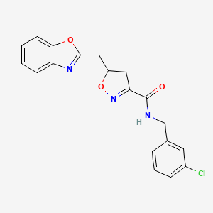 5-(1,3-benzoxazol-2-ylmethyl)-N-(3-chlorobenzyl)-4,5-dihydro-1,2-oxazole-3-carboxamide