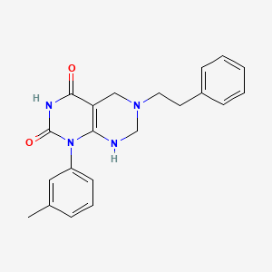 2-hydroxy-1-(3-methylphenyl)-6-(2-phenylethyl)-5,6,7,8-tetrahydropyrimido[4,5-d]pyrimidin-4(1H)-one