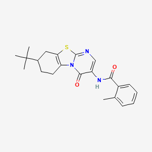 N-(8-tert-butyl-4-oxo-6,7,8,9-tetrahydro-4H-pyrimido[2,1-b][1,3]benzothiazol-3-yl)-2-methylbenzamide