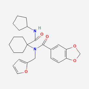 N-[1-(cyclopentylcarbamoyl)cyclohexyl]-N-(furan-2-ylmethyl)-1,3-benzodioxole-5-carboxamide