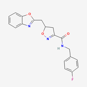 5-(1,3-benzoxazol-2-ylmethyl)-N-(4-fluorobenzyl)-4,5-dihydro-1,2-oxazole-3-carboxamide