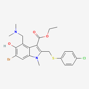 Ethyl 6-bromo-2-{[(4-chlorophenyl)sulfanyl]methyl}-4-[(dimethylamino)methyl]-5-hydroxy-1-methyl-1H-indole-3-carboxylate