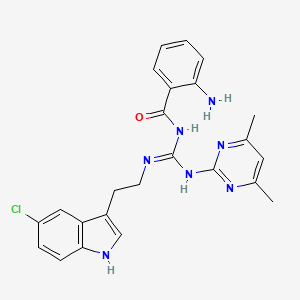 2-amino-N-{(E)-{[2-(5-chloro-1H-indol-3-yl)ethyl]amino}[(4,6-dimethylpyrimidin-2-yl)amino]methylidene}benzamide