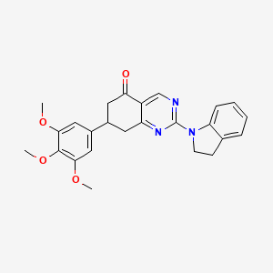 2-(2,3-dihydro-1H-indol-1-yl)-7-(3,4,5-trimethoxyphenyl)-7,8-dihydroquinazolin-5(6H)-one