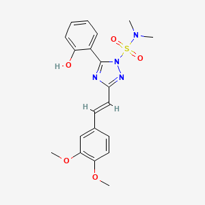 3-[(E)-2-(3,4-dimethoxyphenyl)ethenyl]-5-(2-hydroxyphenyl)-N,N-dimethyl-1H-1,2,4-triazole-1-sulfonamide