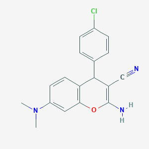 2-amino-4-(4-chlorophenyl)-7-(dimethylamino)-4H-chromene-3-carbonitrile