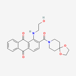 molecular formula C24H24N2O6 B11462588 2-(1,4-Dioxa-8-azaspiro[4.5]dec-8-ylcarbonyl)-1-[(2-hydroxyethyl)amino]anthracene-9,10-dione 