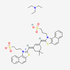 B1146260 N,N-Diethyl-1-ethanaminium 3-(2-[(Z)-(5,5-dimethyl-3-((E)-[1-(3-sulfonatopropyl)naphtho[1,2-D][1,3]thiazol-1-ium-2-YL]methylidene)-1-cyclohexen-1-YL)methylidene]naphtho[1,2-D][1,3]thiazol-1-YL)-1-propanesulfonate CAS No. 156054-66-9