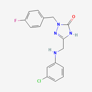 3-([(3-Chlorophenyl)amino]methyl)-1-[(4-fluorophenyl)methyl]-4,5-dihydro-1H-1,2,4-triazol-5-one