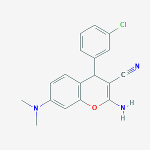 2-amino-4-(3-chlorophenyl)-7-(dimethylamino)-4H-chromene-3-carbonitrile