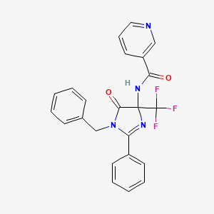 N-[1-benzyl-5-oxo-2-phenyl-4-(trifluoromethyl)-4,5-dihydro-1H-imidazol-4-yl]pyridine-3-carboxamide